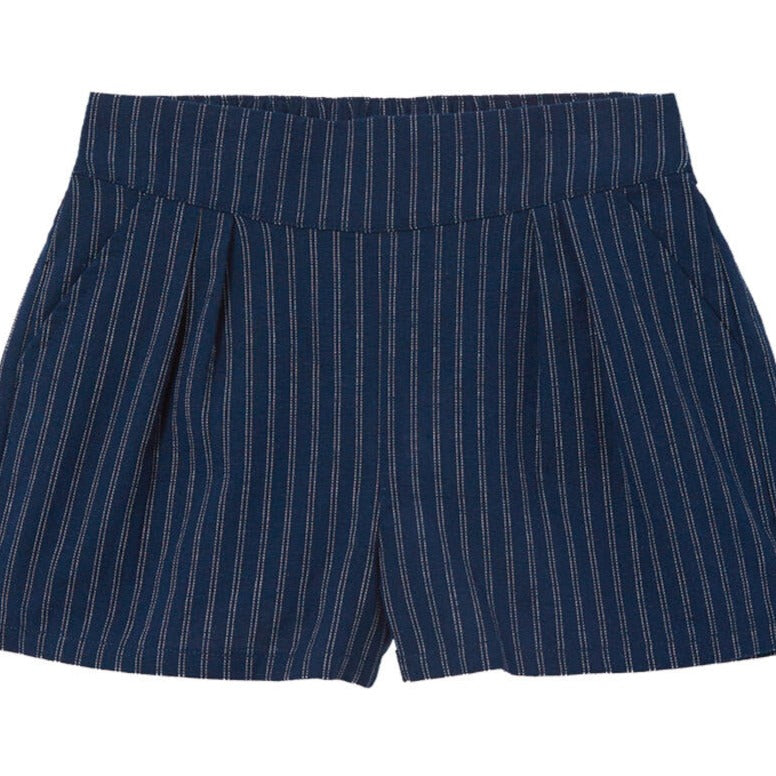 Shorts | Linen Stripe - Navy