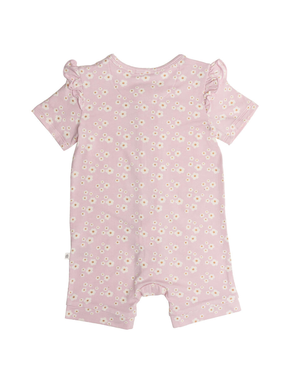 Onesie | Short Sleeve with Frill - Orchid Bloom