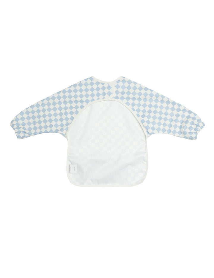 Messy Bib - Sky Blue Grid