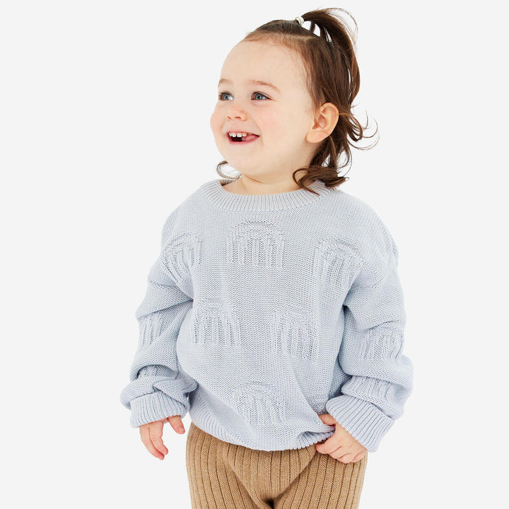 Jumper | Decorative Knit - Sky Blue Rainbow