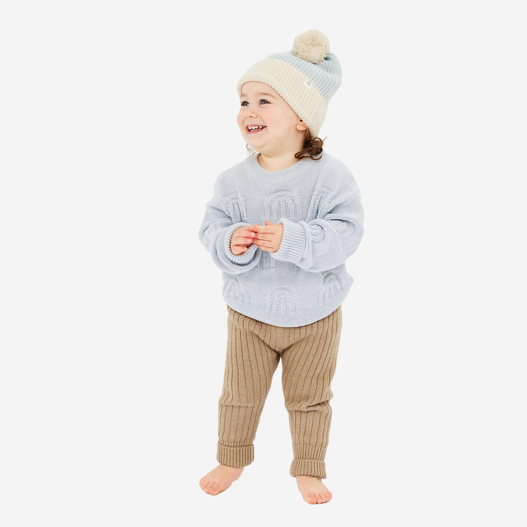 Jumper | Decorative Knit - Sky Blue Rainbow