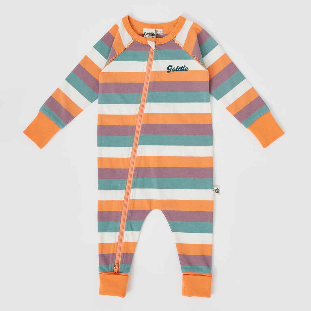 Zip Romper | Nostalgia Stripe - Golden Multi