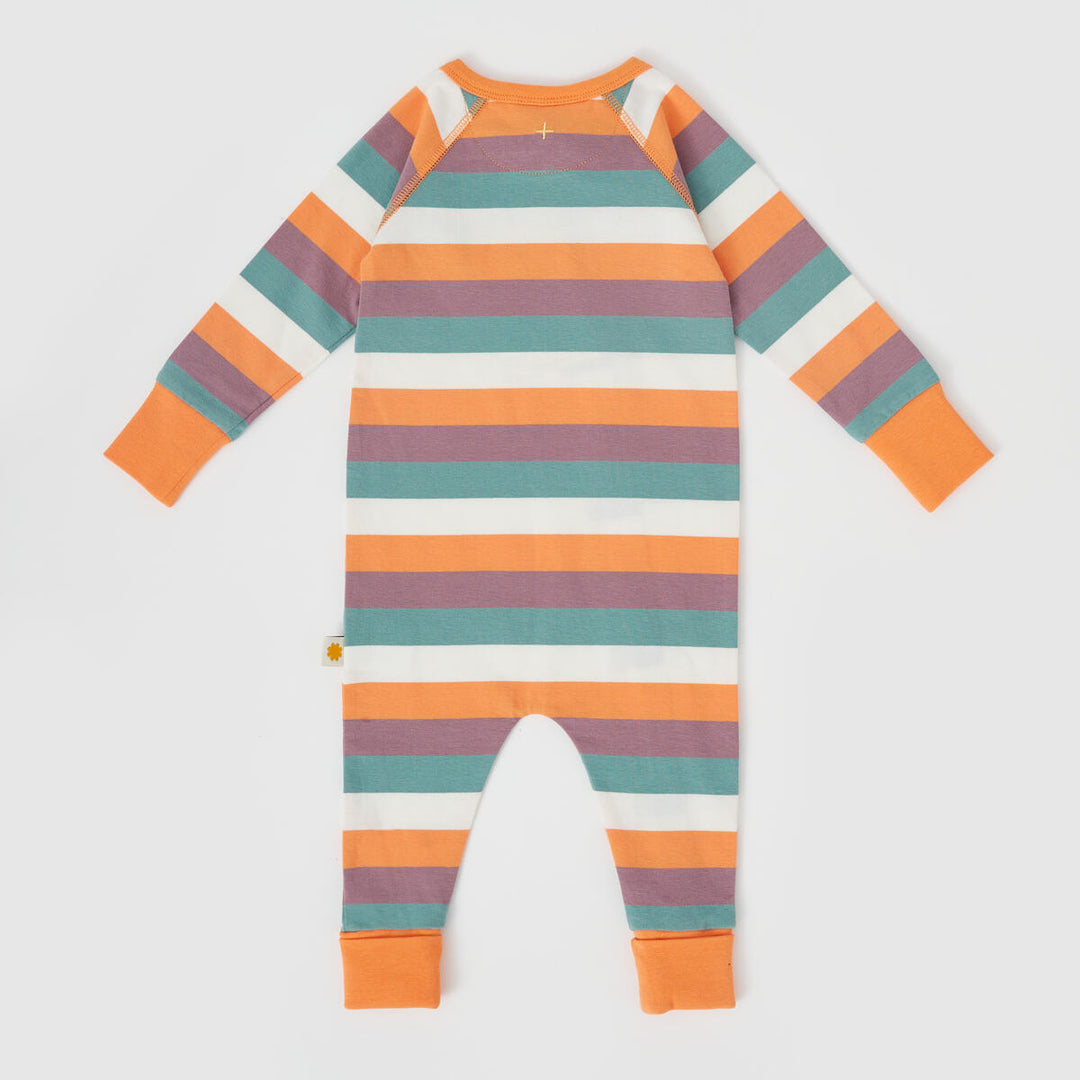 Zip Romper | Nostalgia Stripe - Golden Multi