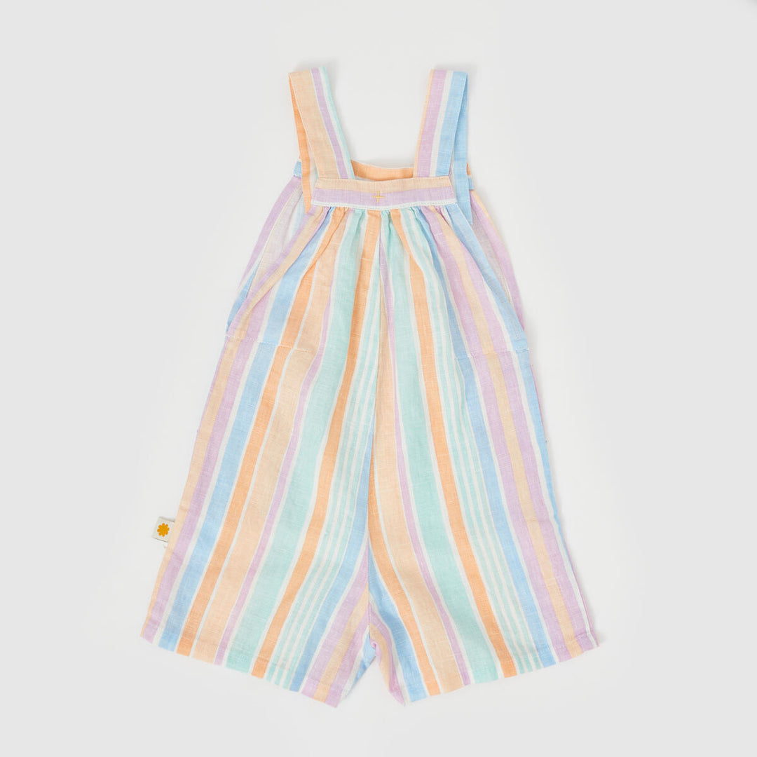 Shortalls | Capri A Line - Pastel Stripe