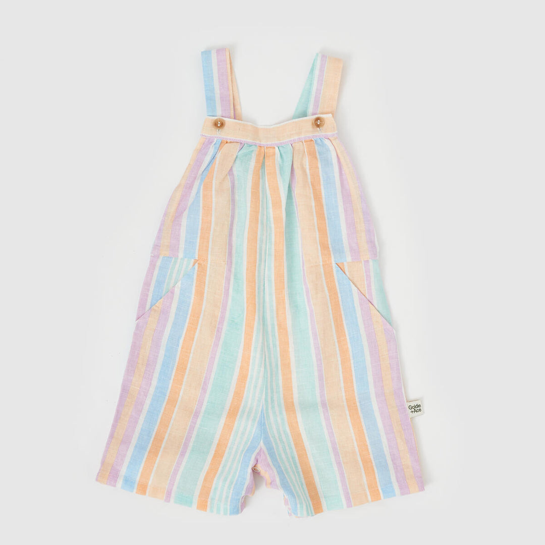 Shortalls | Capri A Line - Pastel Stripe