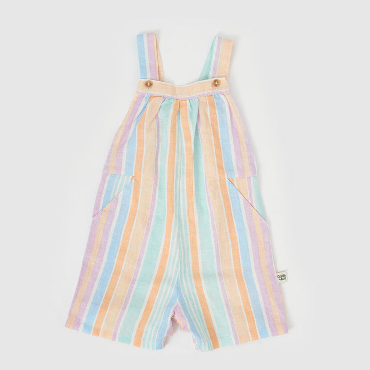 Shortalls | Capri A Line - Pastel Stripe