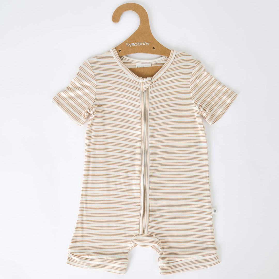 Onesie | Day or Night Short Sleeve - Neutral Stripe