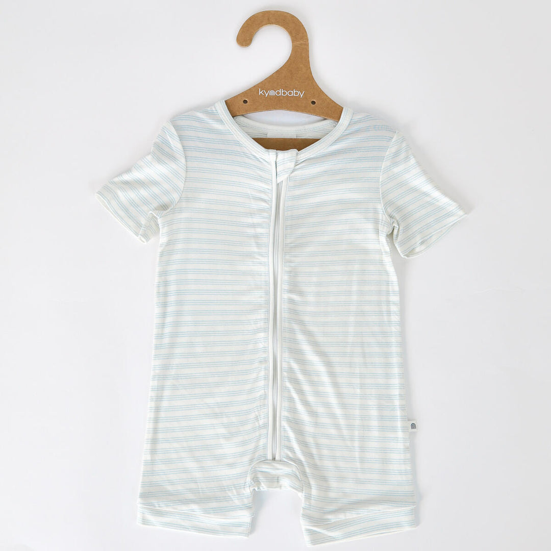 Onesie | Day or Night Short Sleeve - Sky Blue Stripe