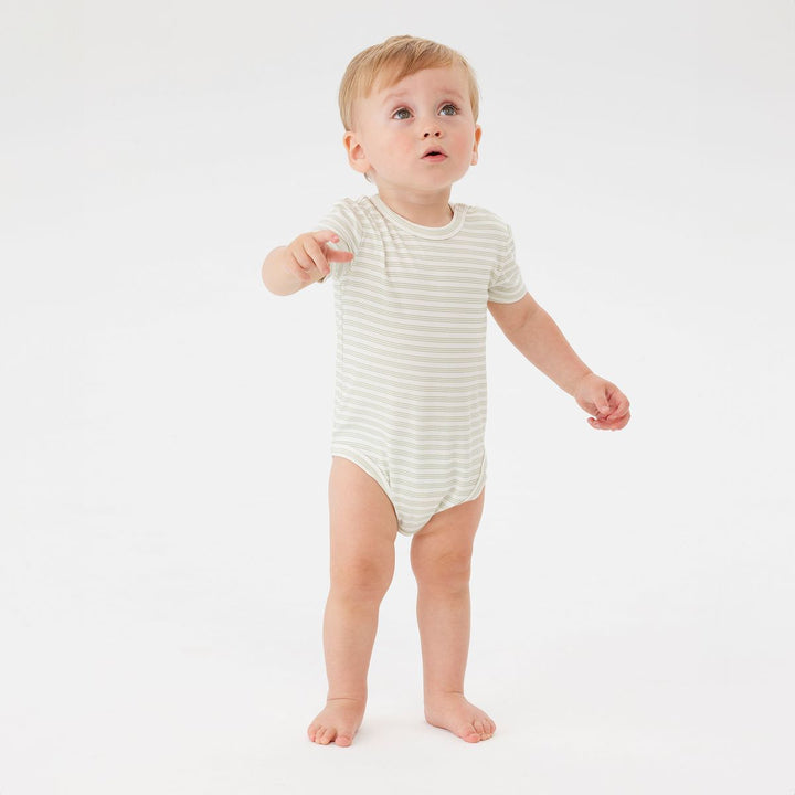 Bodysuit | Short Sleeve - Sage Stripe