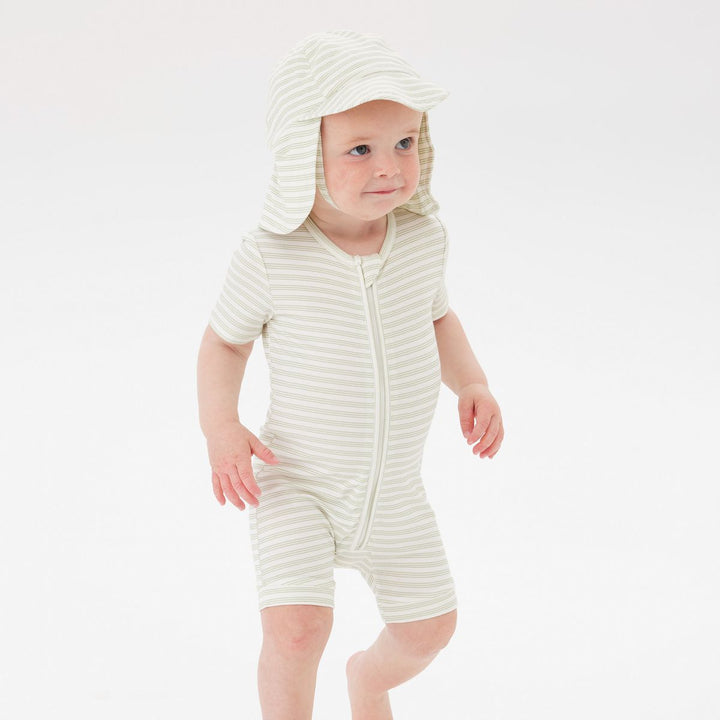 Onesie | Short Sleeve - Sage Stripe