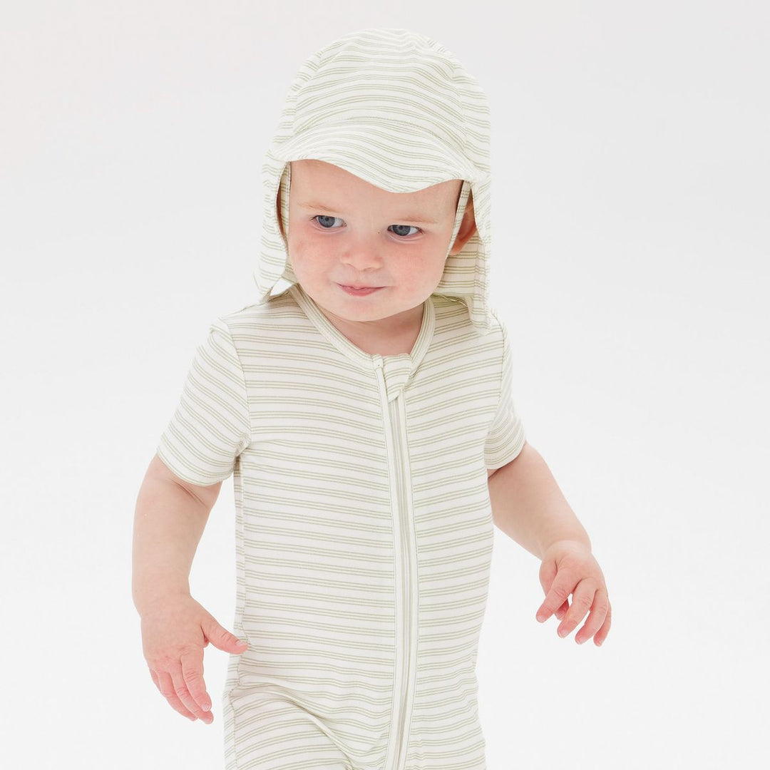 Onesie | Short Sleeve - Sage Stripe