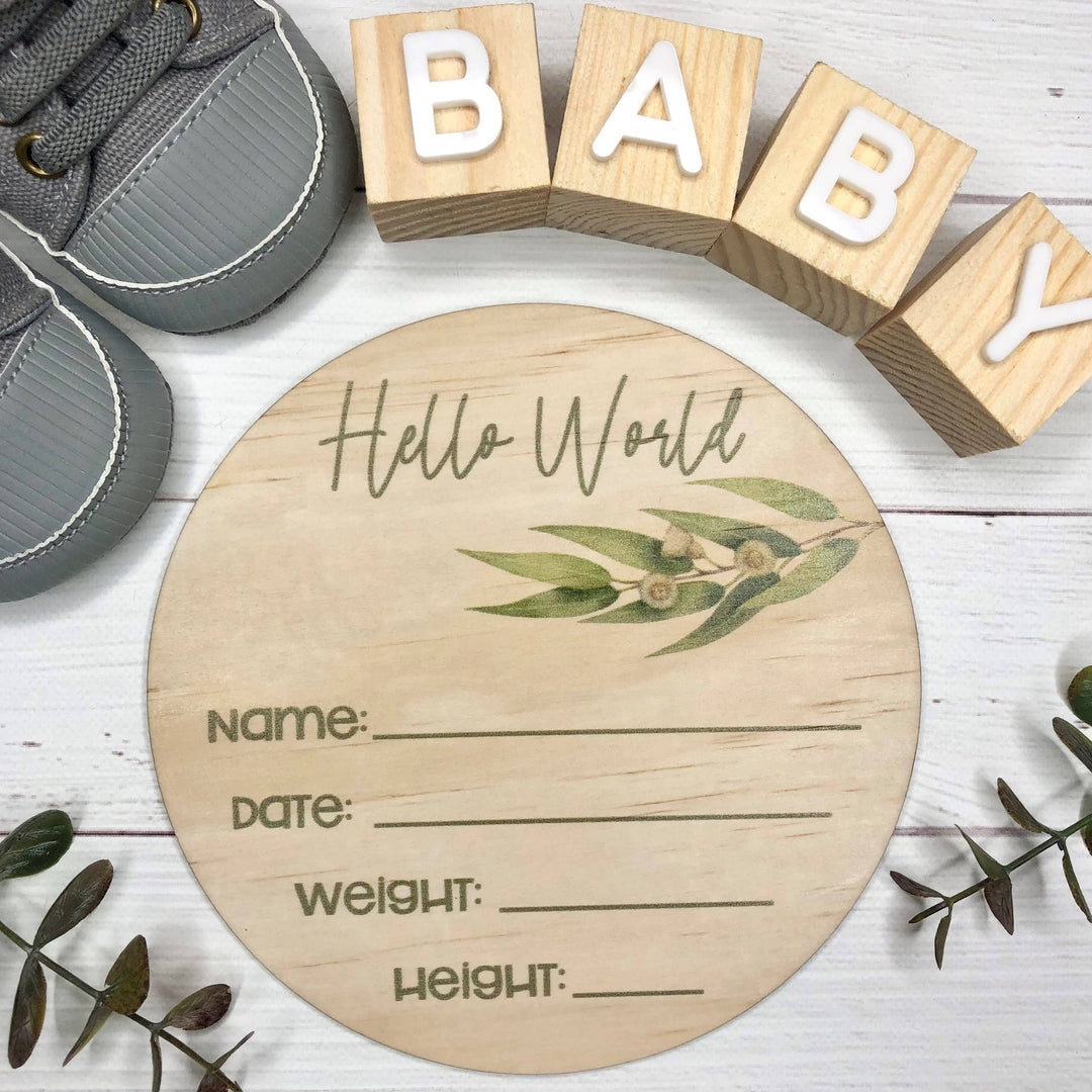 Plaque | Birth Announcement - Eucalyptus