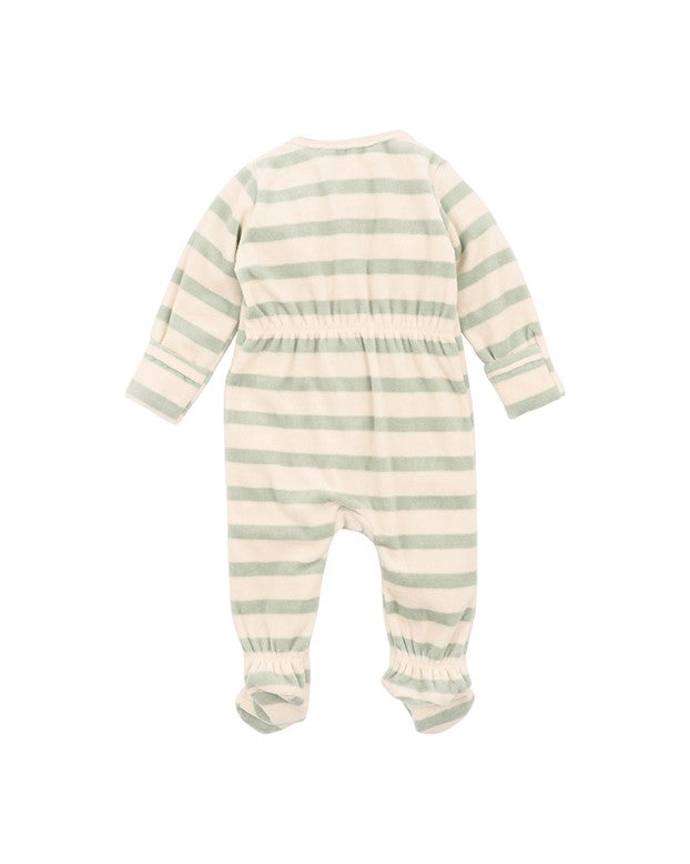 Onesie | Velour - LS Zip - Isaac Stripe