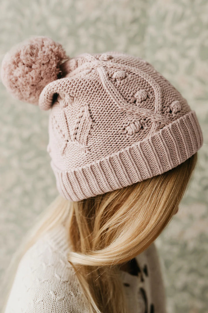 Beanie | Vivienne Knitted Hat - Ballet Pink Marle