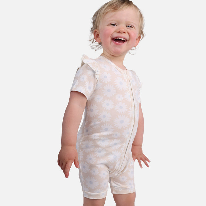 Onesie | Day or Night Short Sleeve with Frill - Petal Fields