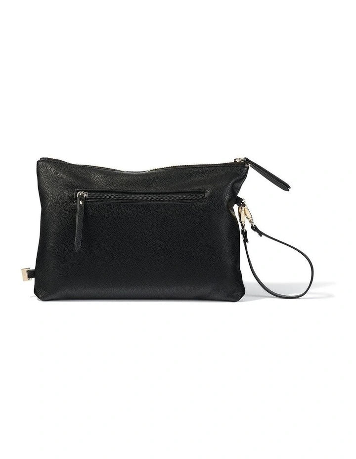 Nappy Changing Pouch - Black Vegan Leather