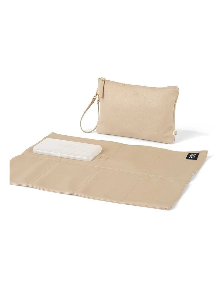 Nappy Changing Pouch - Oat Vegan Leather