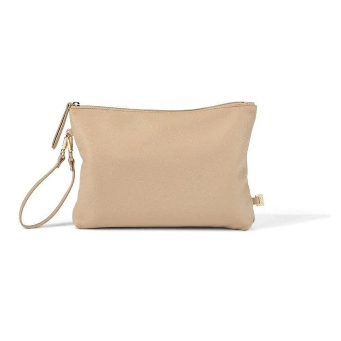 Nappy Changing Pouch - Oat Vegan Leather