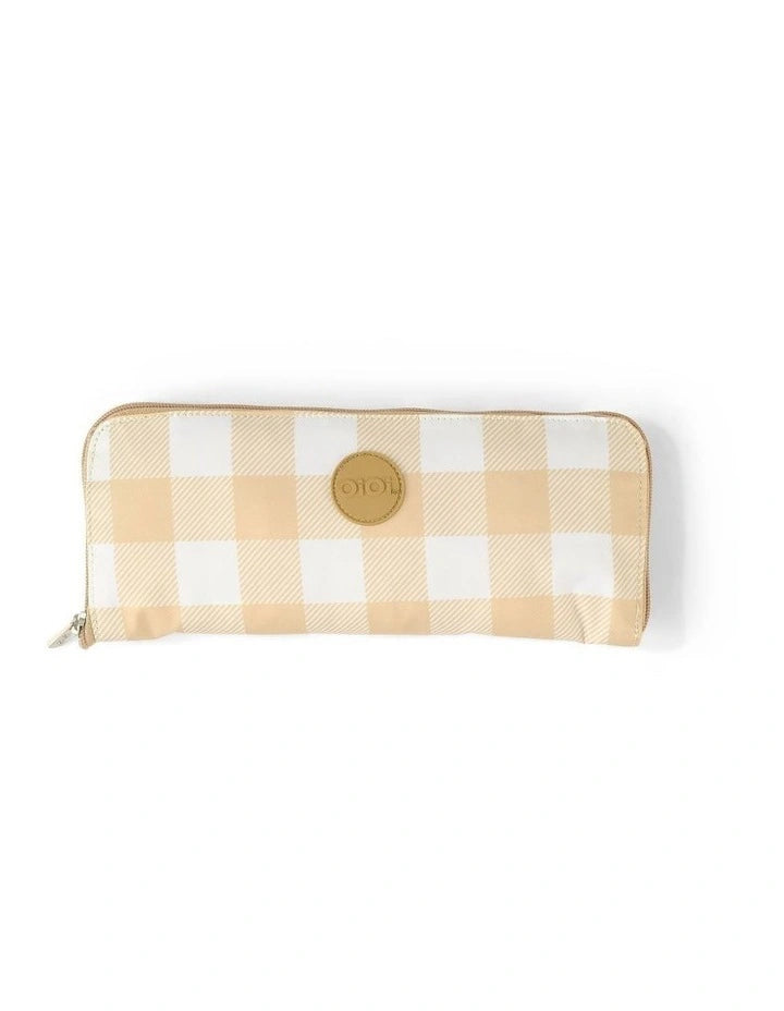 Fold-Up Tote - Beige Gingham