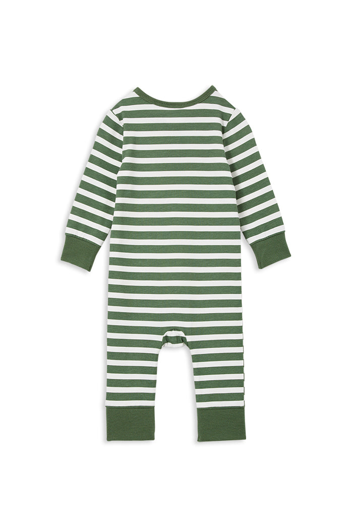 Romper | Henley - Green Stripe