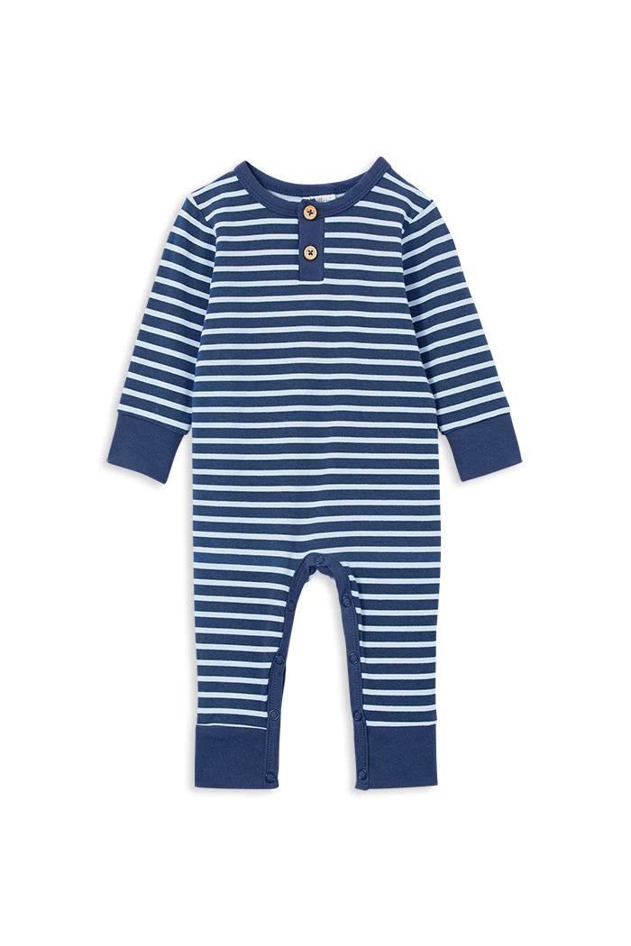 Romper | Henley - Indigo Stripe