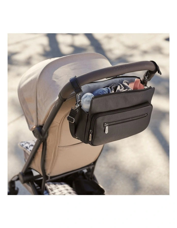 Pram Caddy | Multitasker - Black Vegan Leather