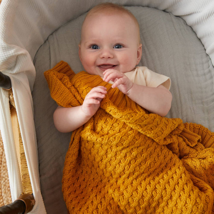 Knit Blanket | Honey Basket Weave