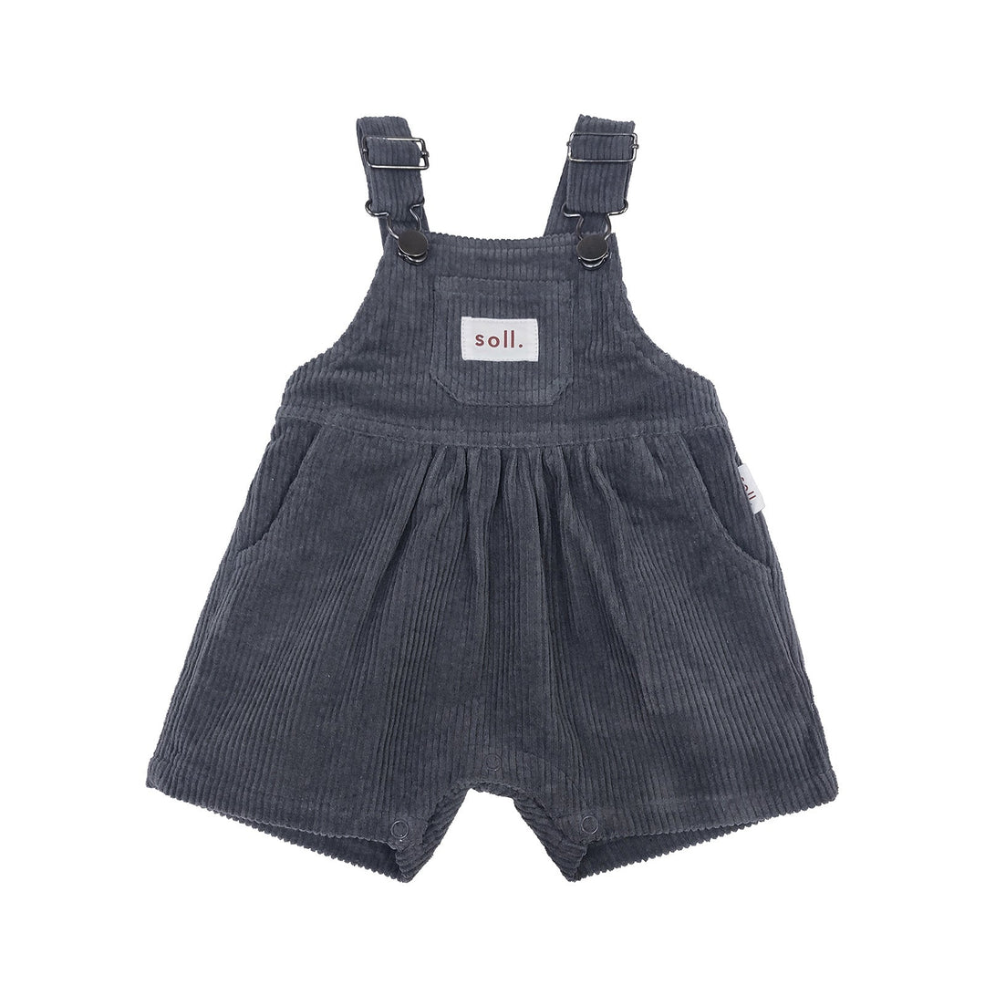 Overalls | Corduroy Short - Charcoal