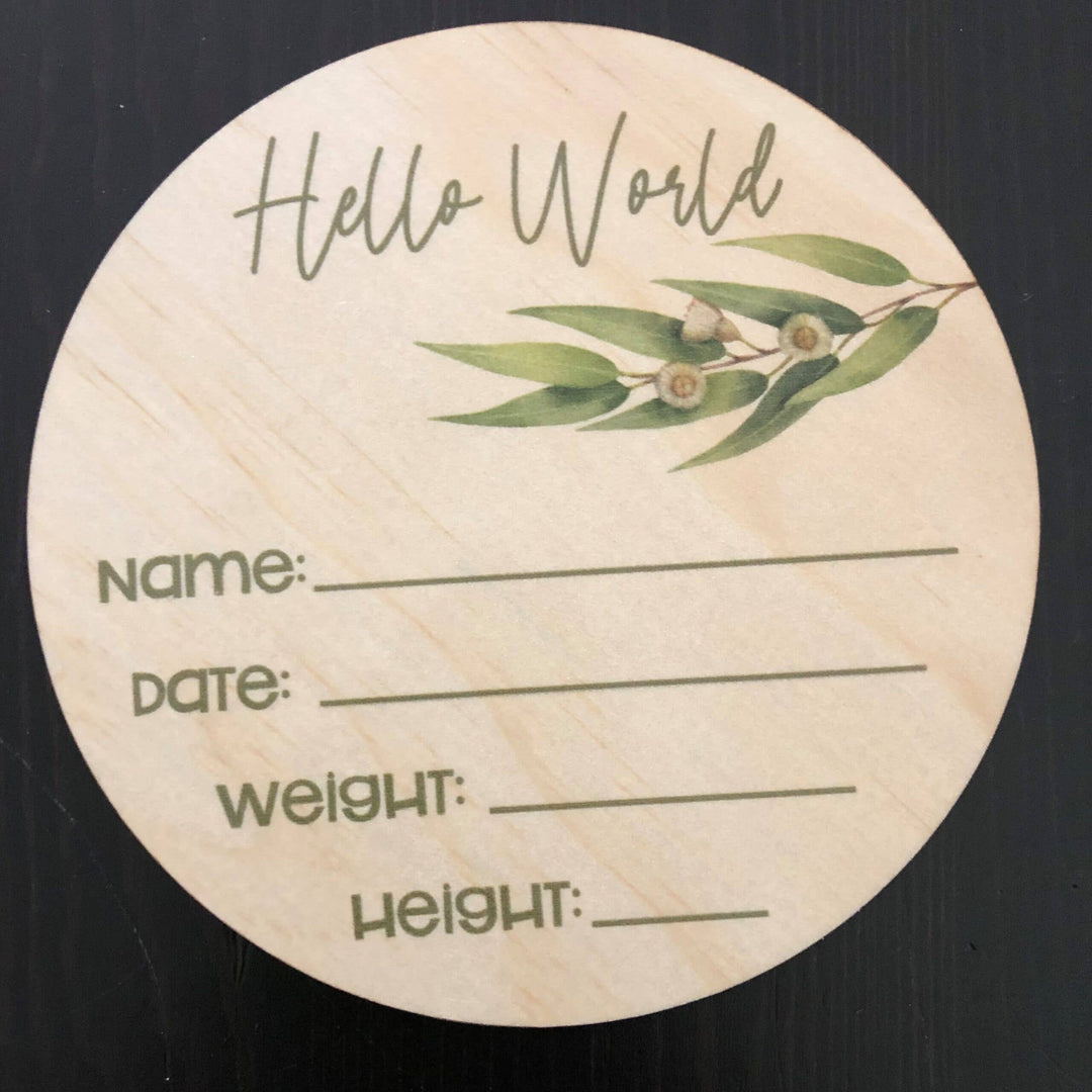 Plaque | Birth Announcement - Eucalyptus