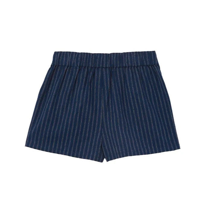 Shorts | Linen Stripe - Navy