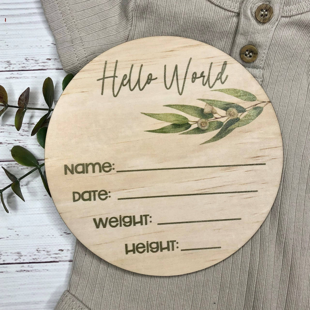 Plaque | Birth Announcement - Eucalyptus