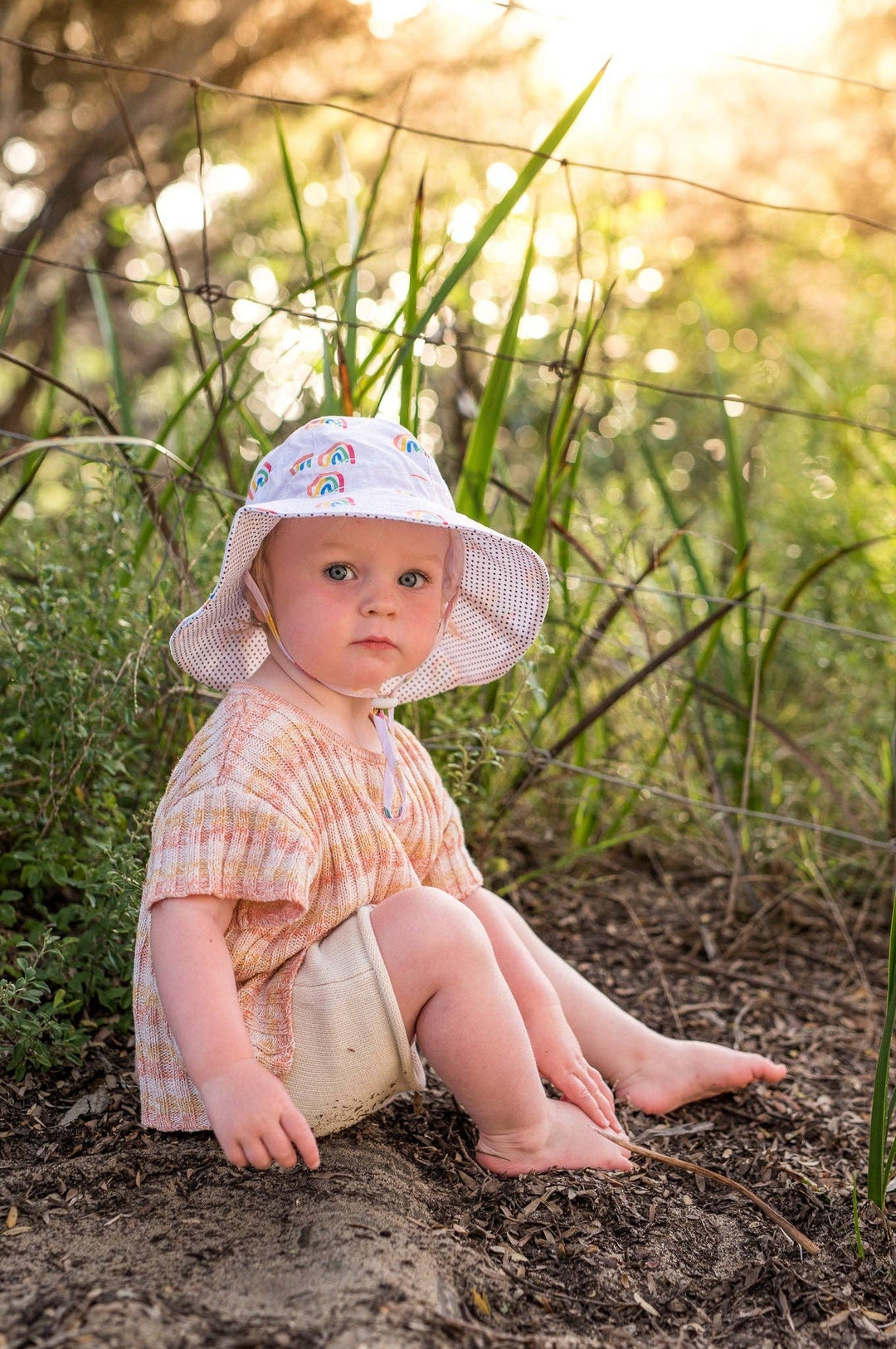 Hat | Wide Brim - Rainbow Squiggle