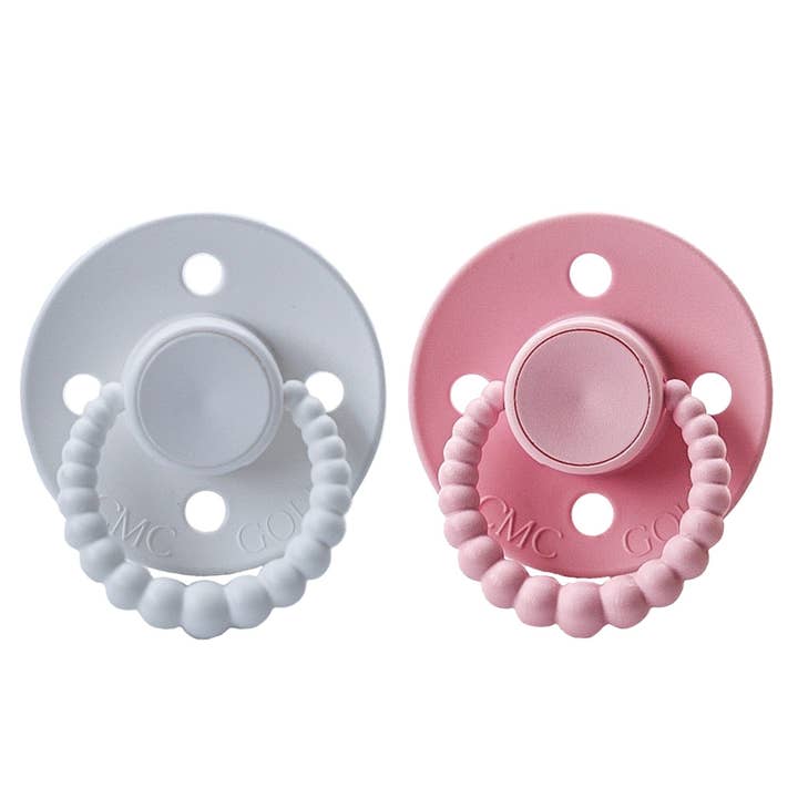 2pk Dummies - White & Baby Pink