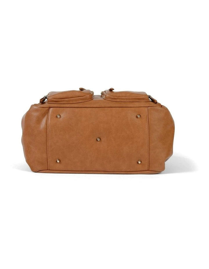 Carry All Nappy Bag - Tan Vegan Leather