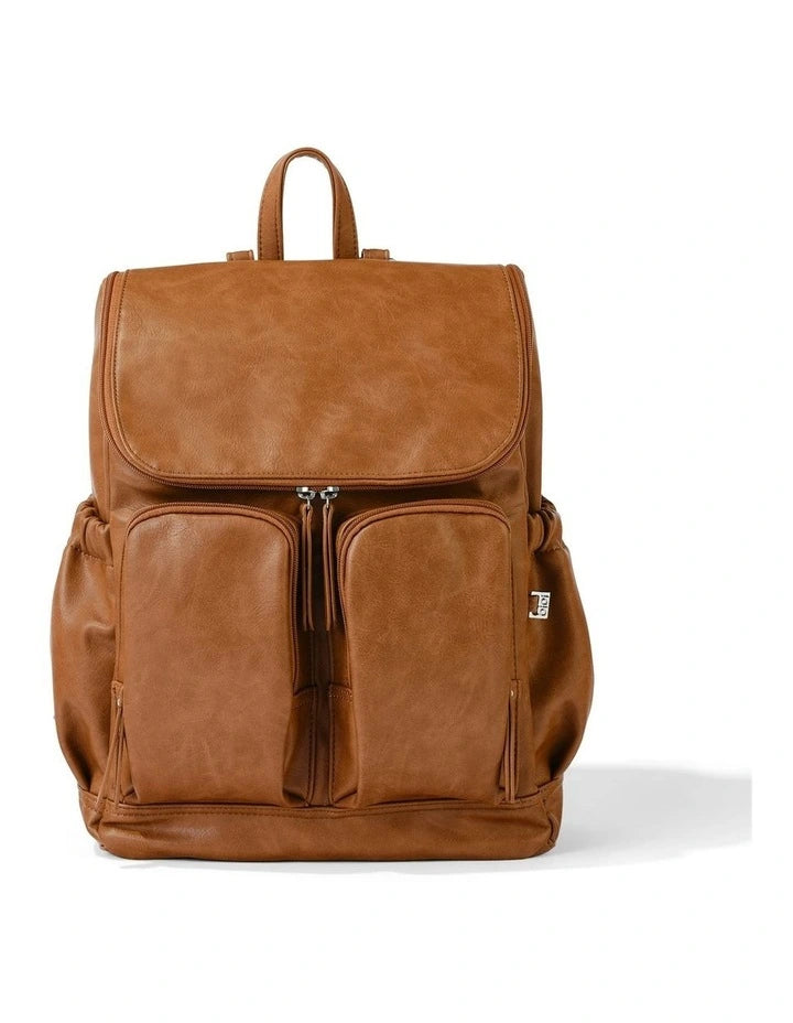 Nappy Backpack | Signature - Tan Vegan Leather