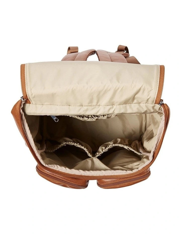 Nappy Backpack | Signature - Tan Vegan Leather