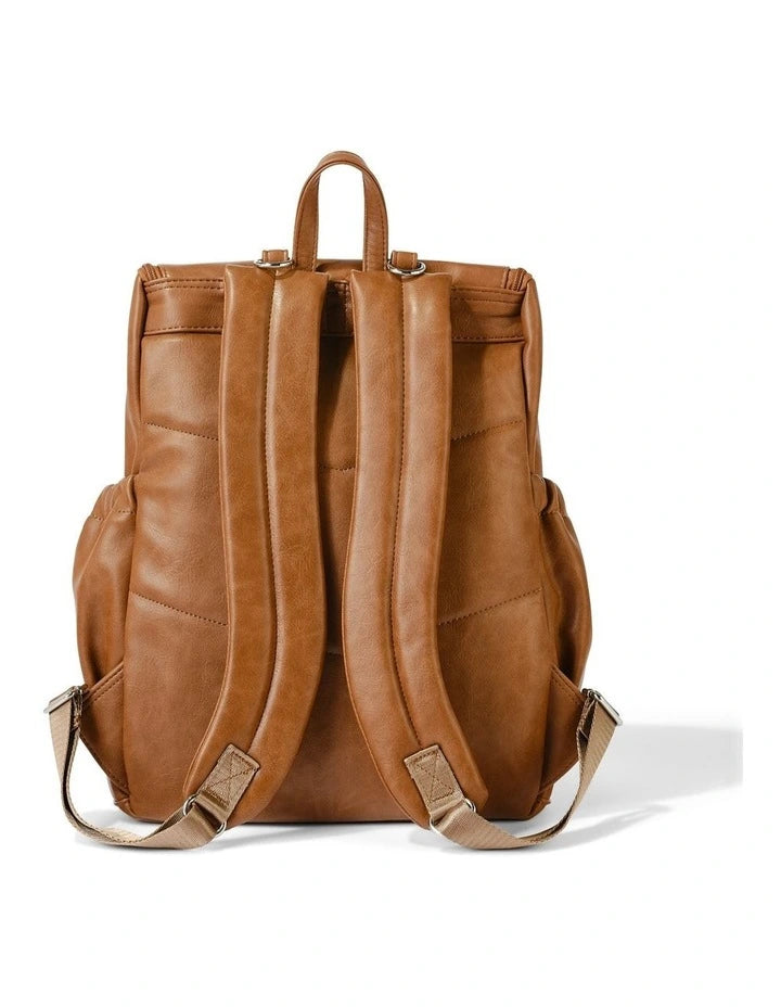 Nappy Backpack | Signature - Tan Vegan Leather