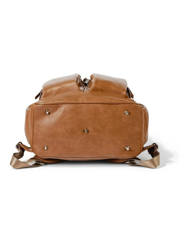 Nappy Backpack | Signature - Tan Vegan Leather