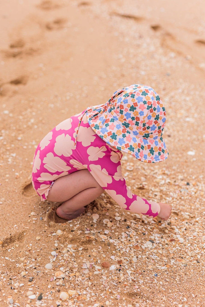 Swim Hat | Wide Brim - Flower Fields