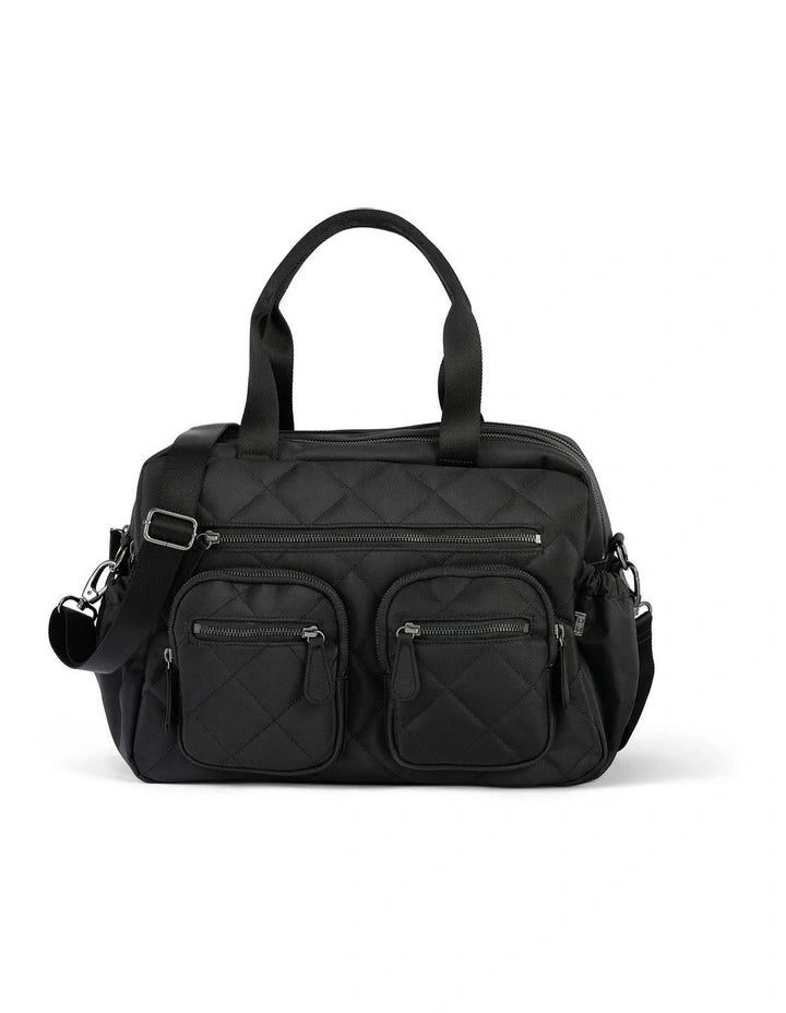 Carry All Nappy Bag - Black Quilted Diamond