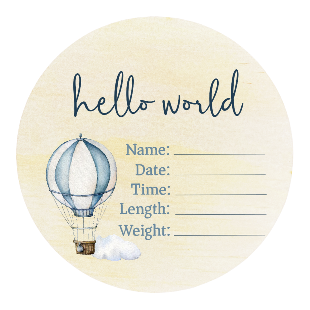 Announcement Disc | Hot Air Balloon - Hello World