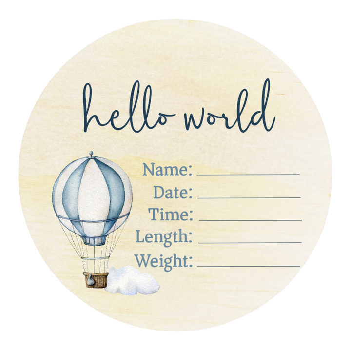 Announcement Disc | Hot Air Balloon - Hello World