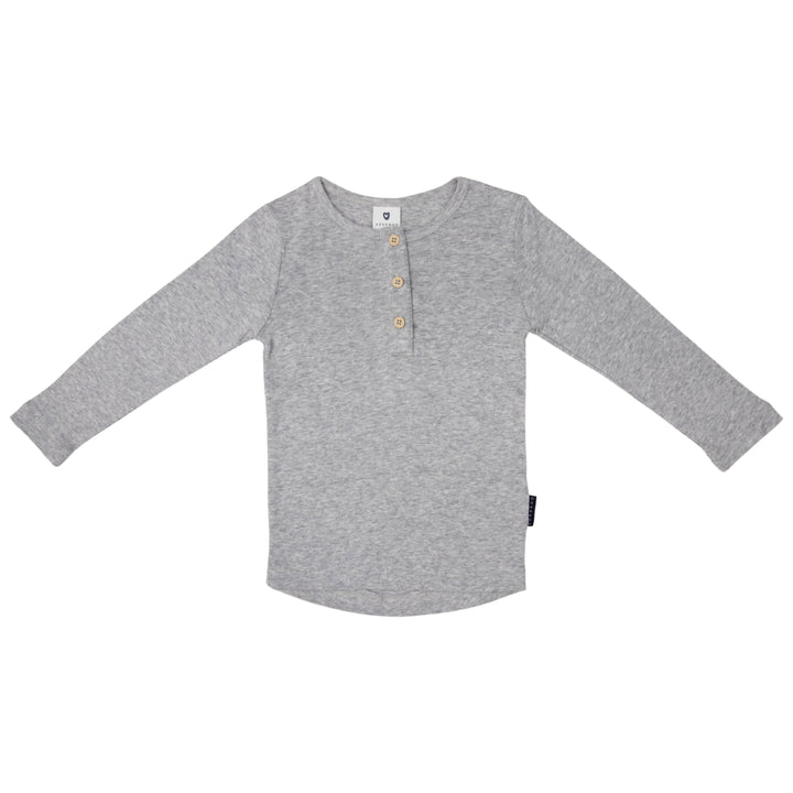 Top | Henley Long Sleeve - Grey Marle