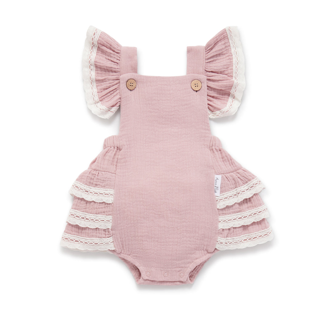 Playsuit | Muslin Ruffle - Pink