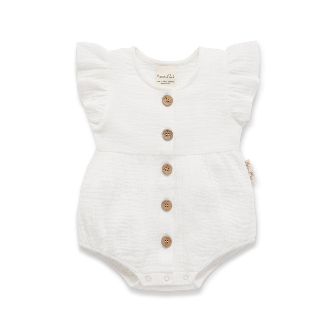 Romper | Muslin Bubble - White