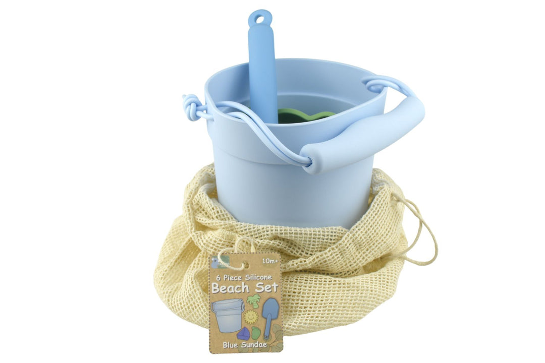 Beach Bucket | 6PC Silicone Set - Blue Sundae