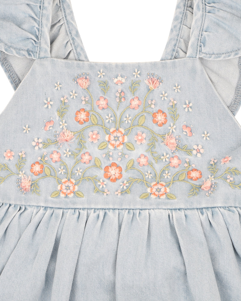 Dress | Embroidered - Palm Cove Denim Blue