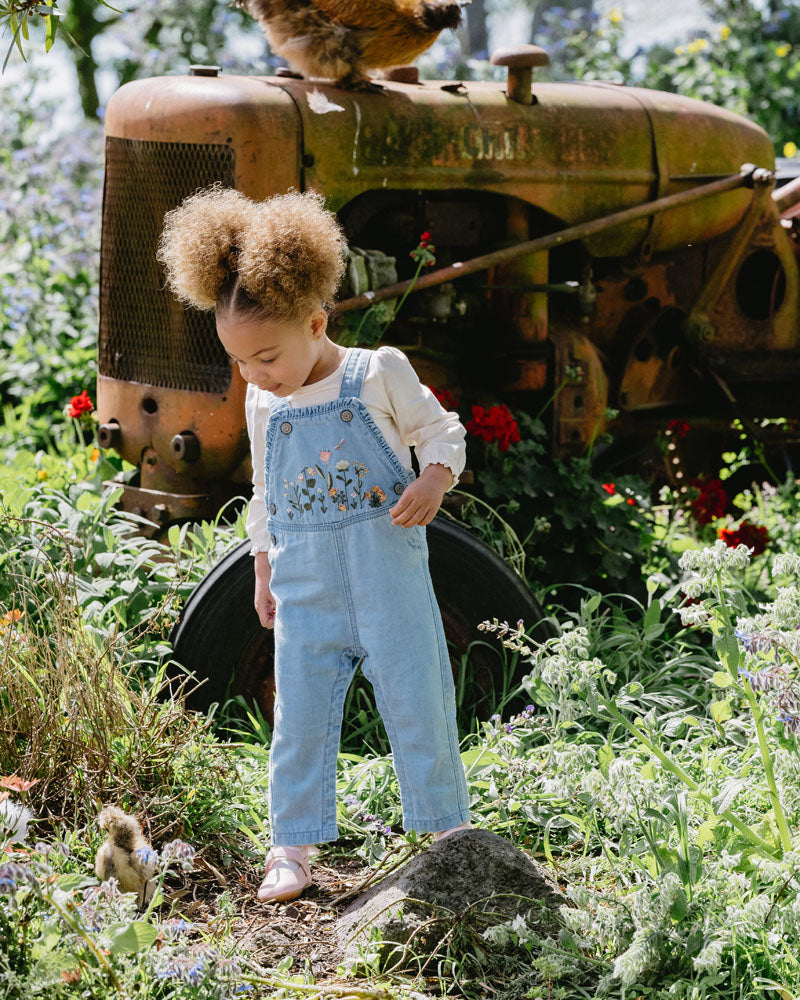 Overalls | Embroidered Denim - Botanica