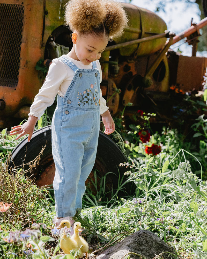 Overalls | Embroidered Denim - Botanica