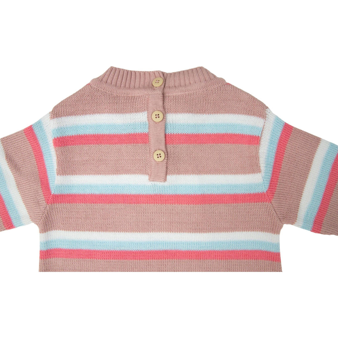 Dress | Striped Knit - Dusty Pink